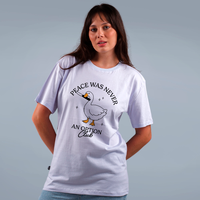 CAMISETA OVERSIZED OFF WHITE - PEACE WAS NEVER AN OPTION CLUB
