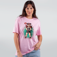 CAMISETA ROSA - PANDA NO GRAMADO