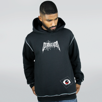 MOLETOM PRETO COM PESPONTO BRANCO - NEW WORLD