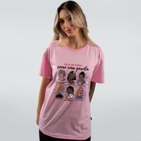 CAMISETA ROSA - FAÇA HISTÓRIA COMO UMA GAROTA