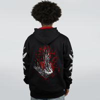 MOLETOM PRETO COM FORRO VERMELHO - FALLEN ANGEL
