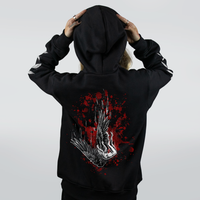 MOLETOM PRETO COM FORRO VERMELHO - FALLEN ANGEL