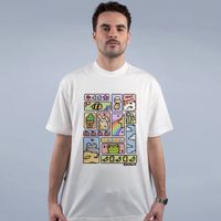 CAMISETA OVERSIZED OFF WHITE - MOSAICO FOFURINHAS