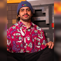 CAMISA DE BOTÃO OVERSIZED - ROSA MANIKOMIO