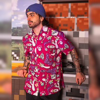 CAMISA DE BOTÃO OVERSIZED - ROSA MANIKOMIO