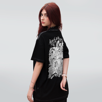 CAMISETA OVERSIZED PRETA COM COSTURA BRANCA - BREAKBONES