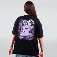 CAMISETA OVERSIZED PRETA - CREEPY PINK HALLOWEEN