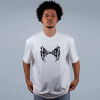 CAMISETA OVERSIZED OFF WHITE - CREEPY PINK HALLOWEEN