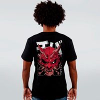 CAMISETA PRETA - RED HALLOWEEN ONI