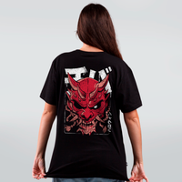 CAMISETA PRETA - RED HALLOWEEN ONI