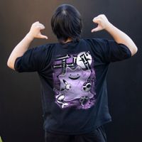 CAMISETA OVERSIZED PRETA - CREEPY PINK HALLOWEEN