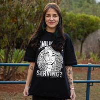 CAMISETA OVERSIZED PRETA - SMILING OF SERVING