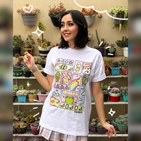 CAMISETA OVERSIZED OFF WHITE - MOSAICO FOFURINHAS