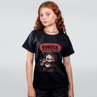CAMISETA PRETA - COFFEE BECAUSE LIFE