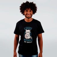 CAMISETA PRETA - I EXIST WITHOUT MY CONSENT