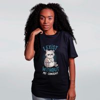 CAMISETA PRETA - I EXIST WITHOUT MY CONSENT