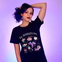 CAMISETA PRETA - EU ACREDITO EM FADAS