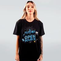 CAMISETA PRETA - THE FUTURE IS OPEN SOURCE