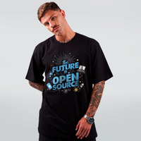 CAMISETA PRETA - THE FUTURE IS OPEN SOURCE