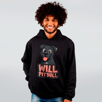 MOLETOM PRETO - WILL PITBULL VERMELHO