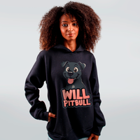 MOLETOM PRETO - WILL PITBULL VERMELHO
