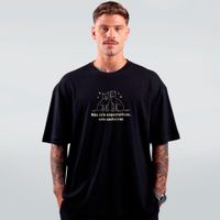 CAMISETA OVERSIZED PRETA - NÃO CRIE EXPECTATIVAS, CRIE CACHORROS