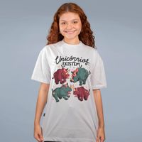 CAMISETA OVERSIZED OFF WHITE - UNICÓRNIOS EXISTEM