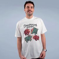 CAMISETA OVERSIZED OFF WHITE - UNICÓRNIOS EXISTEM