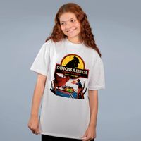 CAMISETA OVERSIZED OFF WHITE - DINOSSAUROS AINDA EXISTEM