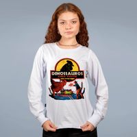 MANGA LONGA OFF WHITE - DINOSSAUROS AINDA EXISTEM