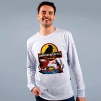 MANGA LONGA OFF WHITE - DINOSSAUROS AINDA EXISTEM