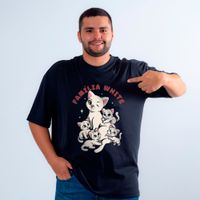 CAMISETA OVERSIZED PRETA - FAMÍLIA WHITE
