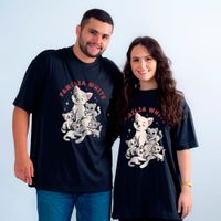 CAMISETA OVERSIZED PRETA - FAMÍLIA WHITE