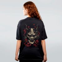 CAMISETA OVERSIZED PRETA - ONI MASK