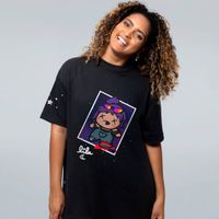 CAMISETA OVERSIZED PRETA - LILA