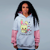 MOLETOM SOBREPOSIÇÃO OFF WHITE E ROSA - MEDICADA ELA É ÓTIMA