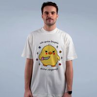 CAMISETA OVERSIZED OFF WHITE - NÃO QUERO TERAPIA