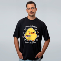 CAMISETA OVERSIZED PRETA - NÃO QUERO TERAPIA