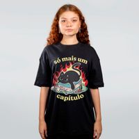 CAMISETA OVERSIZED PRETA - SÓ MAIS UM CAPÍTULO