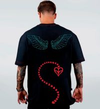CAMISETA OVERSIZED PRETA COM COSTURA VERMELHA - REST