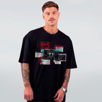 CAMISETA OVERSIZED PRETA - FANTASMA NA MAQUINA