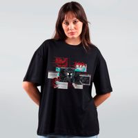 CAMISETA OVERSIZED PRETA - FANTASMA NA MAQUINA