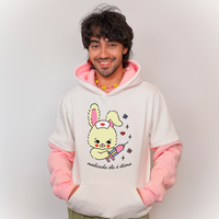 MOLETOM SOBREPOSIÇÃO OFF WHITE E ROSA - MEDICADA ELA É ÓTIMA
