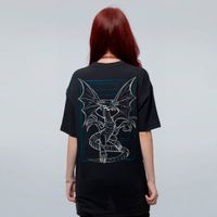CAMISETA OVERSIZED PRETA - WHITE DRAGON