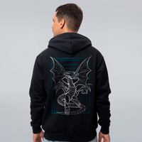MOLETOM PRETO COM FORRO AZUL - WHITE DRAGON