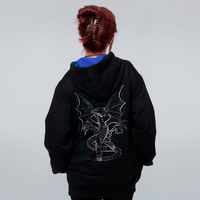 MOLETOM PRETO COM FORRO AZUL - WHITE DRAGON