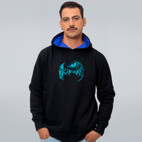MOLETOM PRETO COM FORRO AZUL - WHITE DRAGON