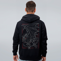 MOLETOM PRETO COM FORRO VERMELHO - BLACK DRAGON