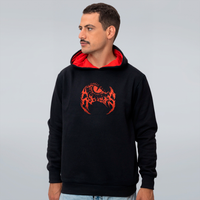 MOLETOM PRETO COM FORRO VERMELHO - BLACK DRAGON