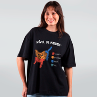 CAMISETA OVERSIZED PRETA - NÍVEL DE MALDADE
